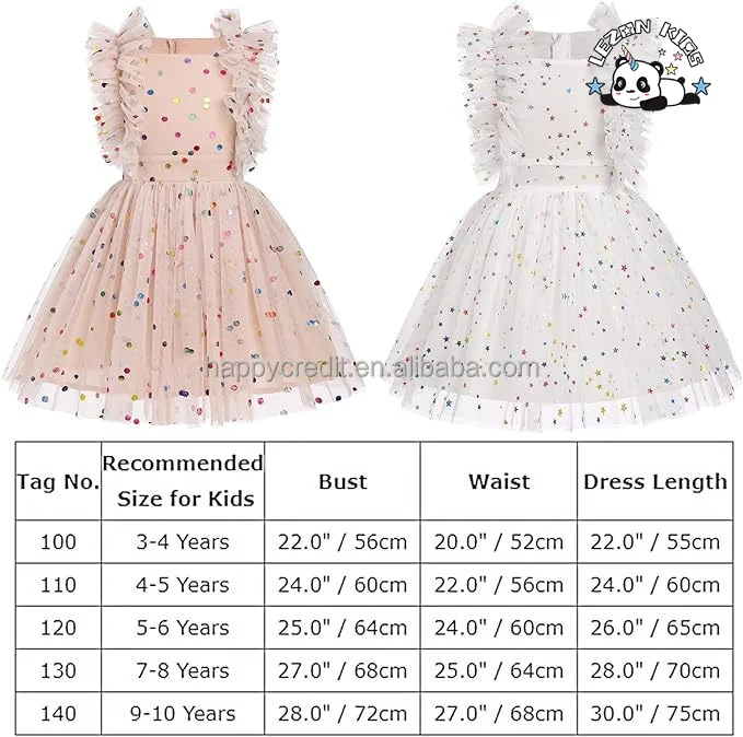 LEZONKIDS - Customize Girls Sequins Romper Tutu Dress Flower Bow knot Dots Print Summer Flutter Sleeves girls  Dresses